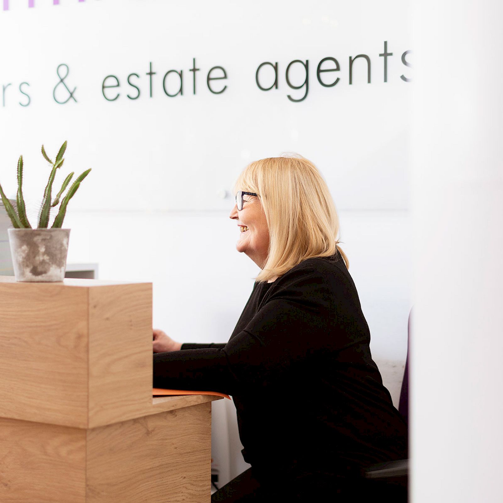 Friendly receptionist at Austin Lafferty Hamilton branch